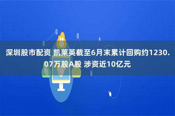 深圳股市配资 凯莱英截至6月末累计回购约1230.07万股A股 涉资近10亿元