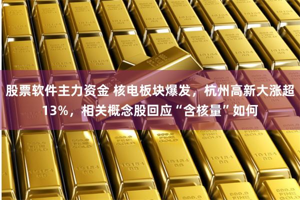 股票软件主力资金 核电板块爆发，杭州高新大涨超13%，相关概念股回应“含核量”如何