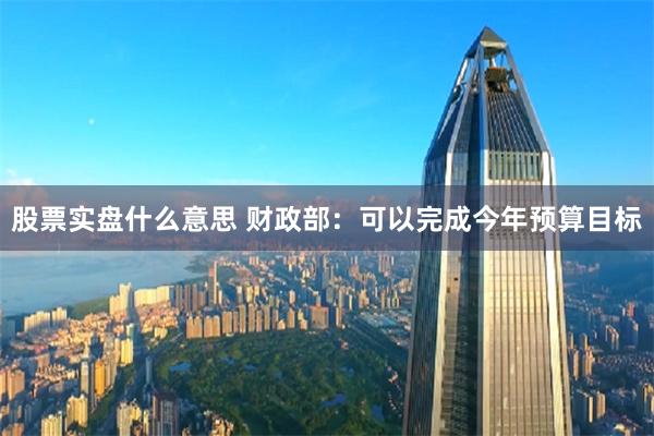 股票实盘什么意思 财政部：可以完成今年预算目标