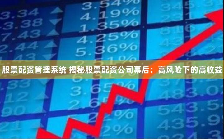 股票配资管理系统 揭秘股票配资公司幕后：高风险下的高收益